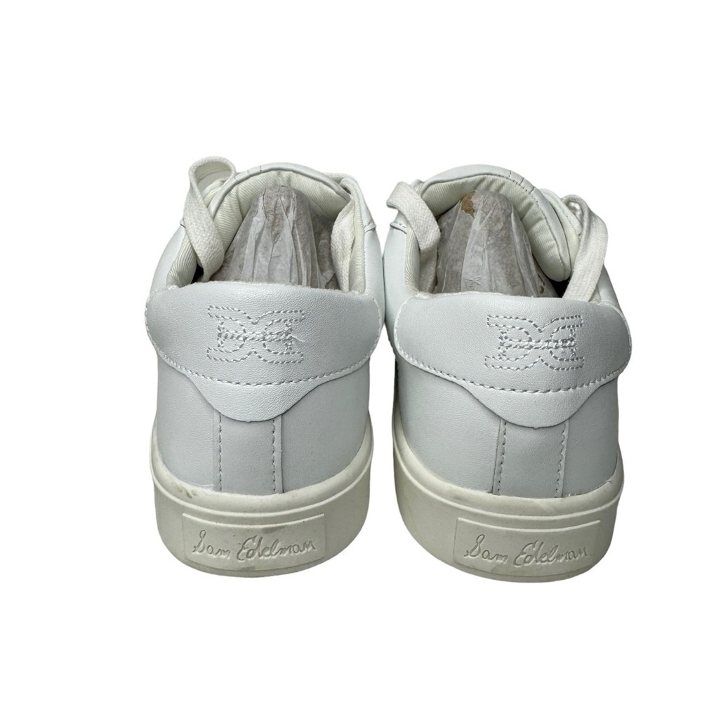 Sam Edelman Ethyl Lace Up Low Top Sneakers Bright White Leather 6.5 - Picture 4 of 9